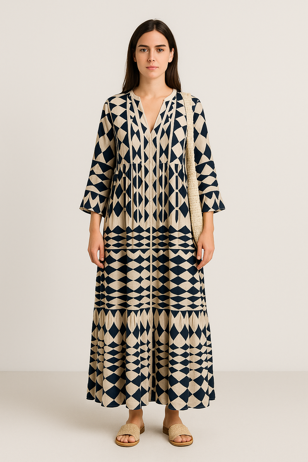 Vestido Longuete™ Tecido Leve Estiloso e Moderno
