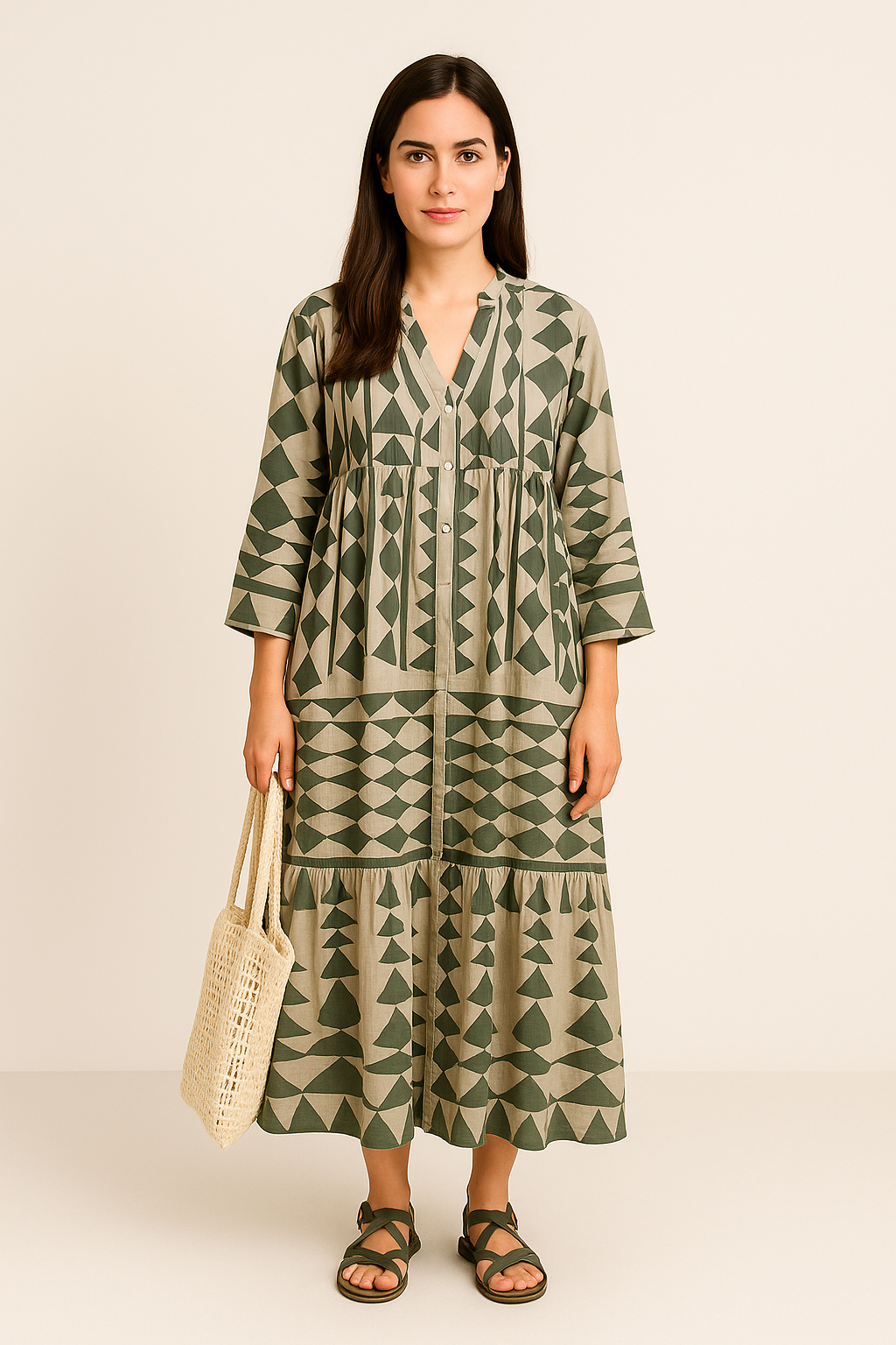 Vestido Longuete™ Tecido Leve Estiloso e Moderno