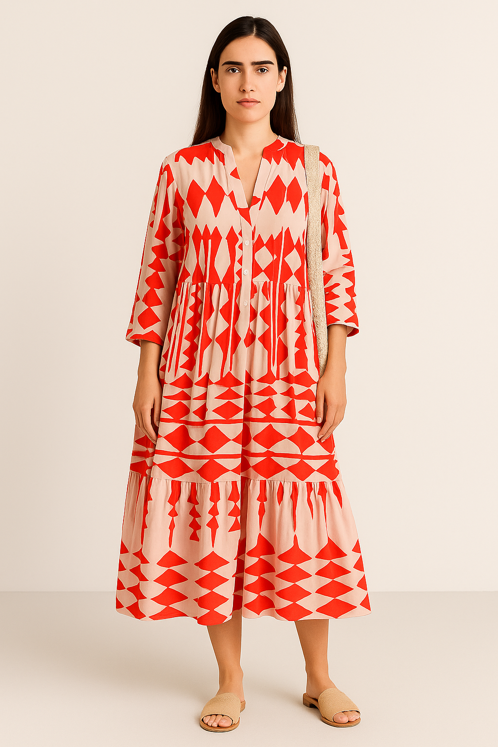 Vestido Longuete™ Tecido Leve Estiloso e Moderno