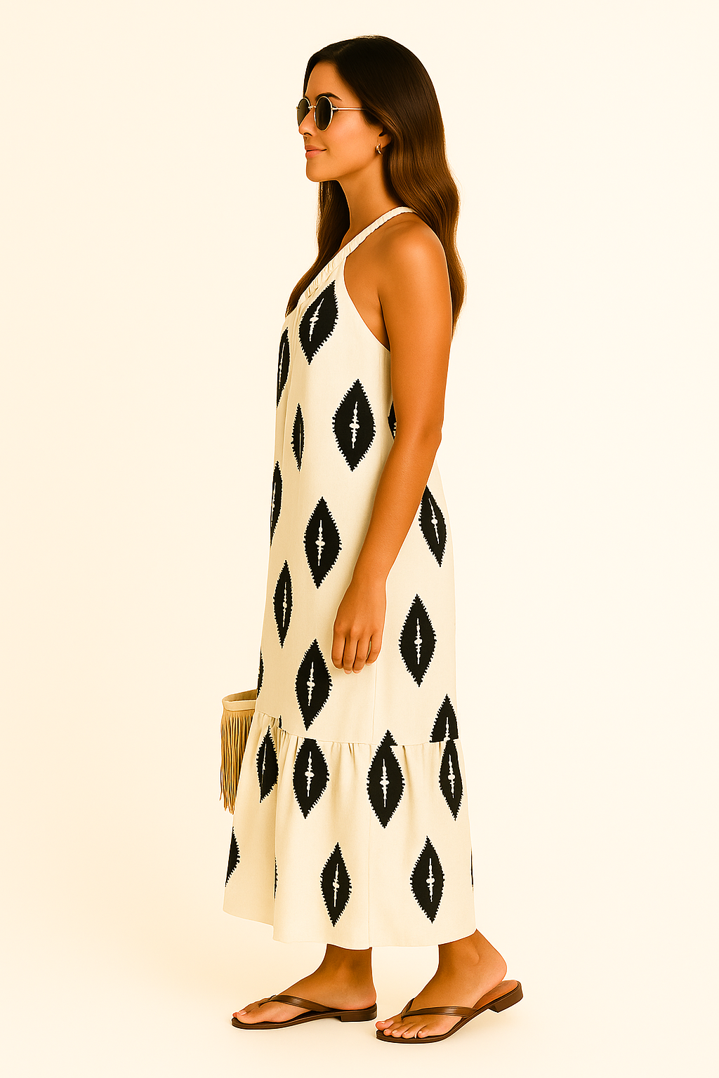 Vestido Fiorella Longo Nula Manga