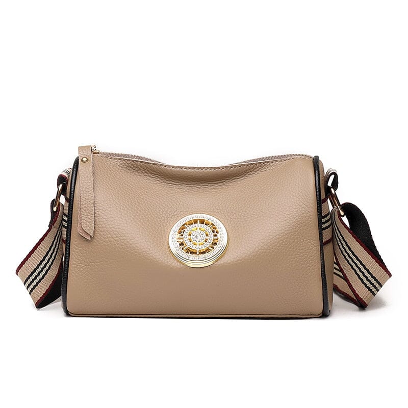 Bolsa Marie de Couro Legítimo Alça Listada