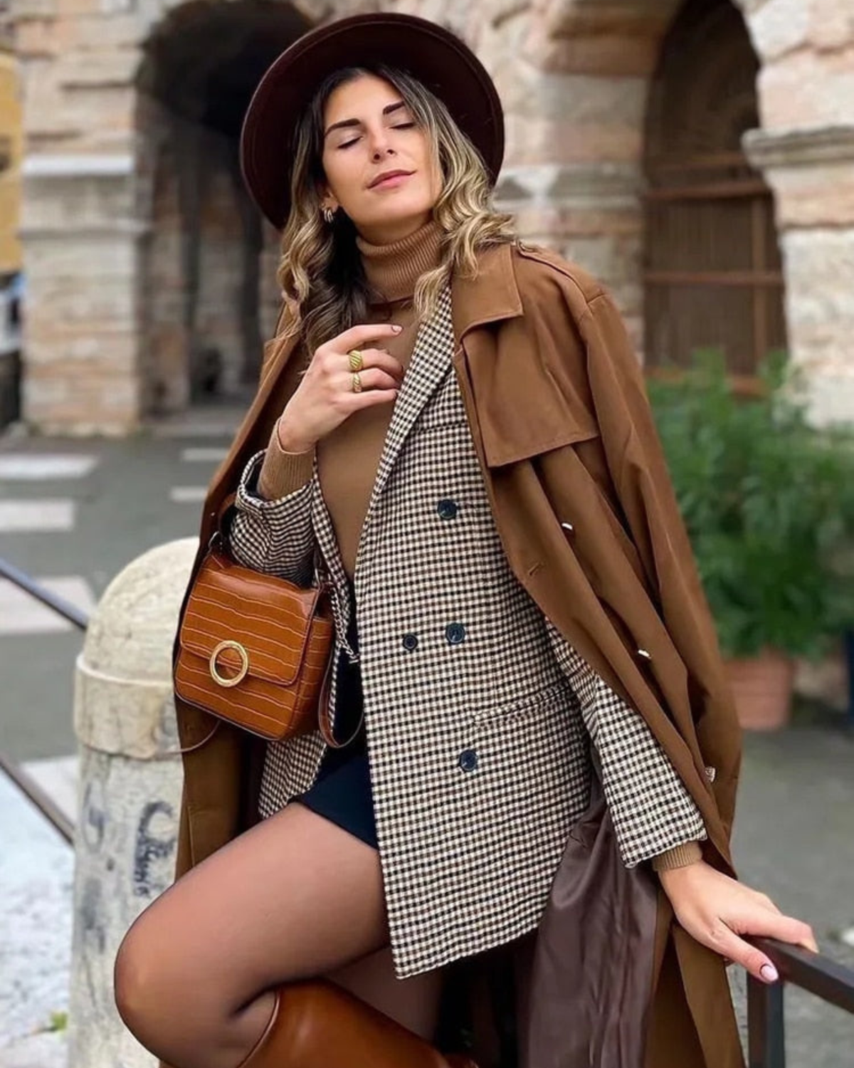 Blazer Helena Corte Alongado Tecido Xadrez