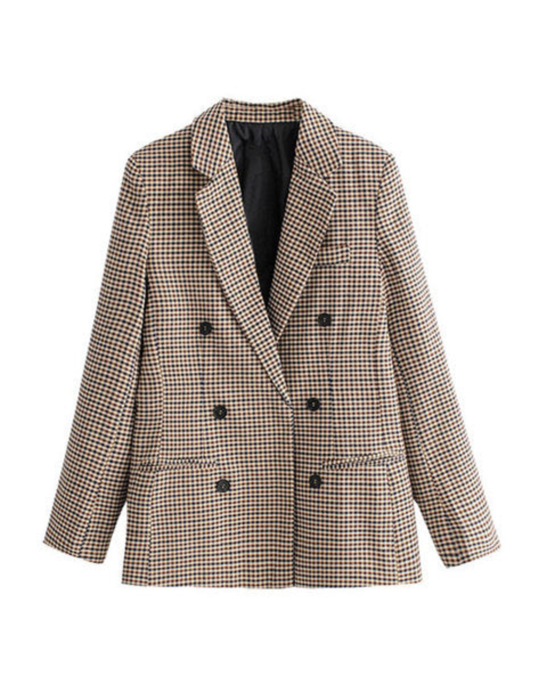 Blazer Helena Corte Alongado Tecido Xadrez