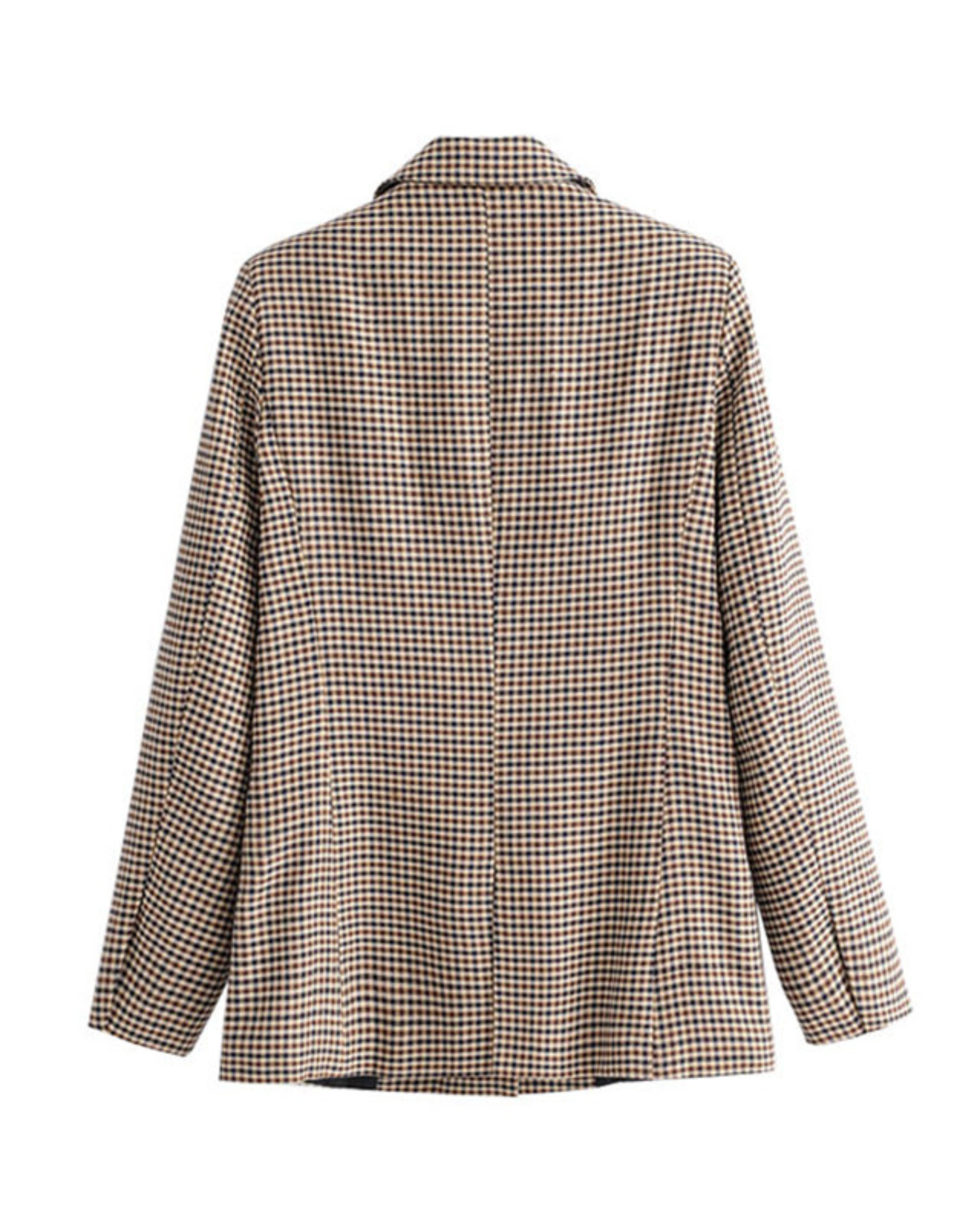 Blazer Helena Corte Alongado Tecido Xadrez