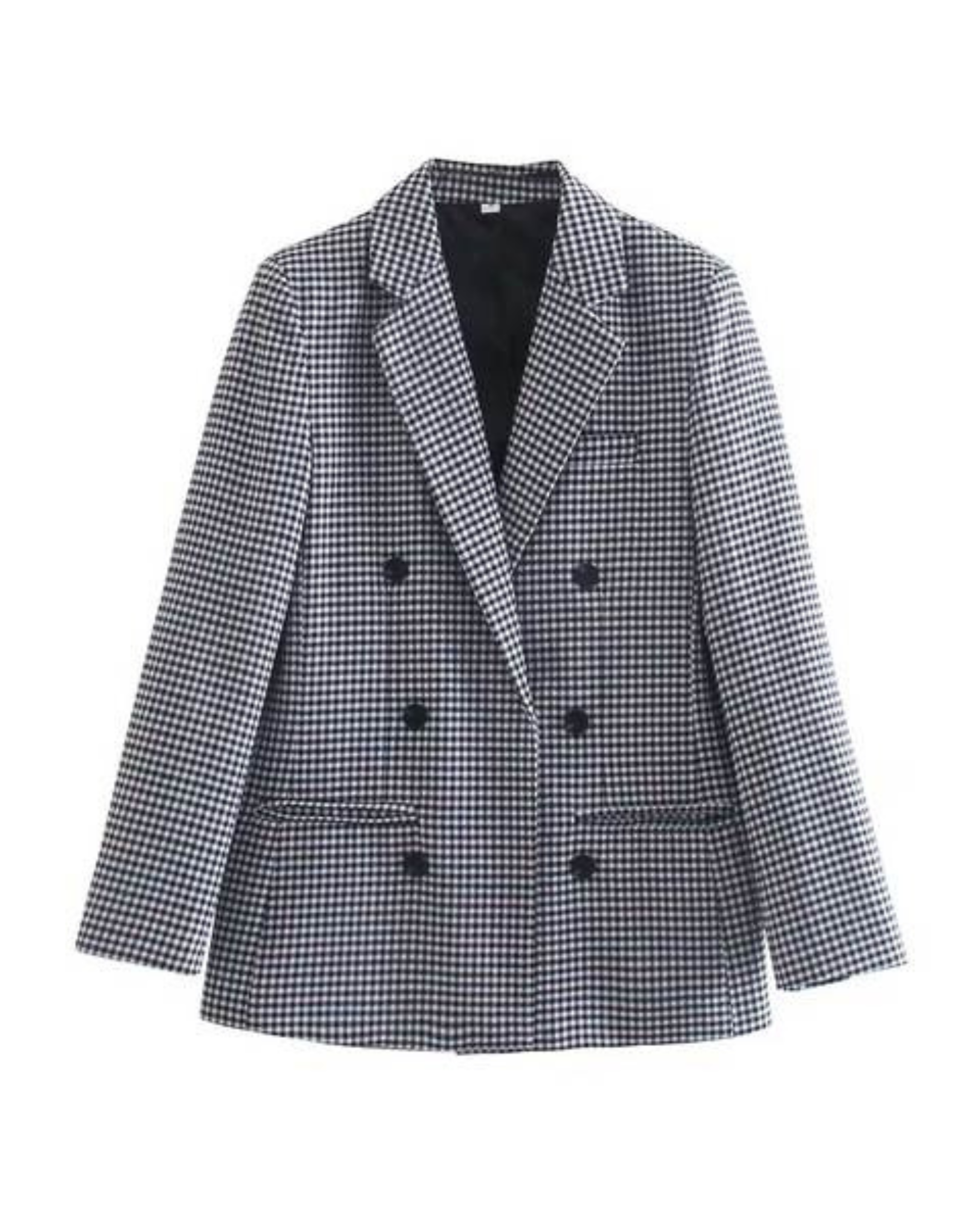 Blazer Helena Corte Alongado Tecido Xadrez