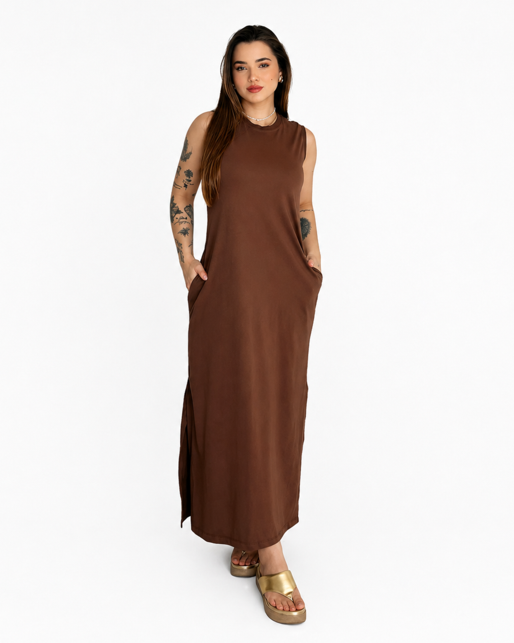 Vestido Ágatha Longo Elegância e Conforto