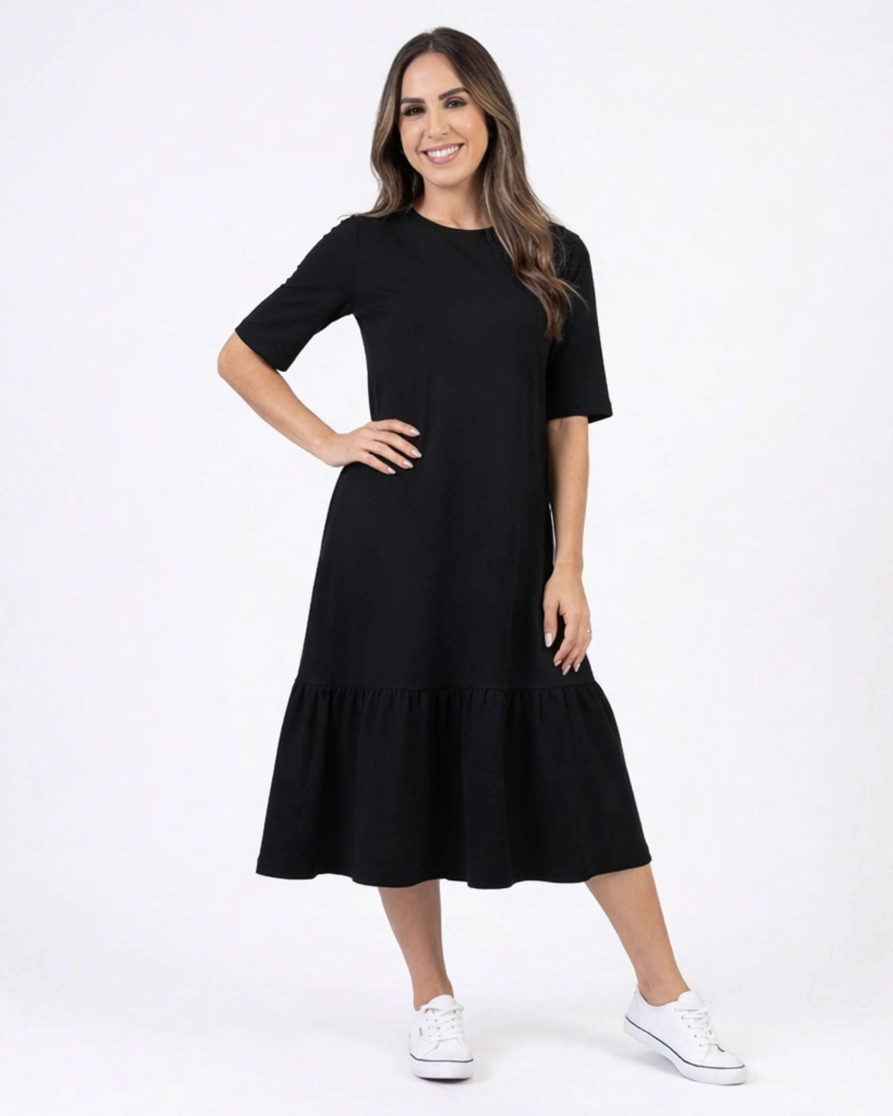 Vestido Julia Midi Elegância e Conforto