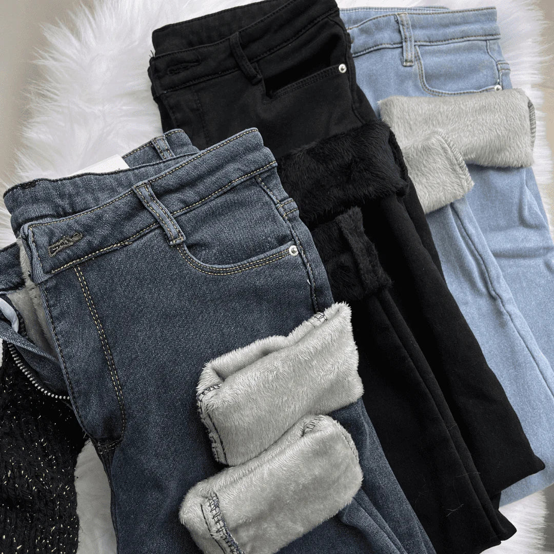 Calça Jeans Hannah Forrada e Aconchegante