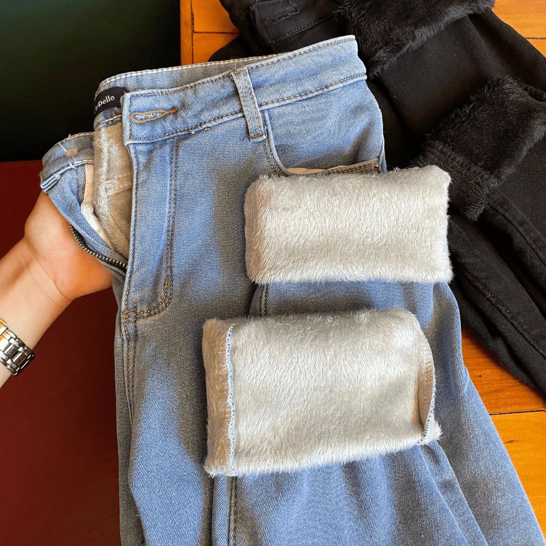 Calça Jeans Hannah Forrada e Aconchegante