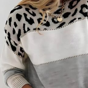 Blusa Tricot Savana Animal Print Elegante