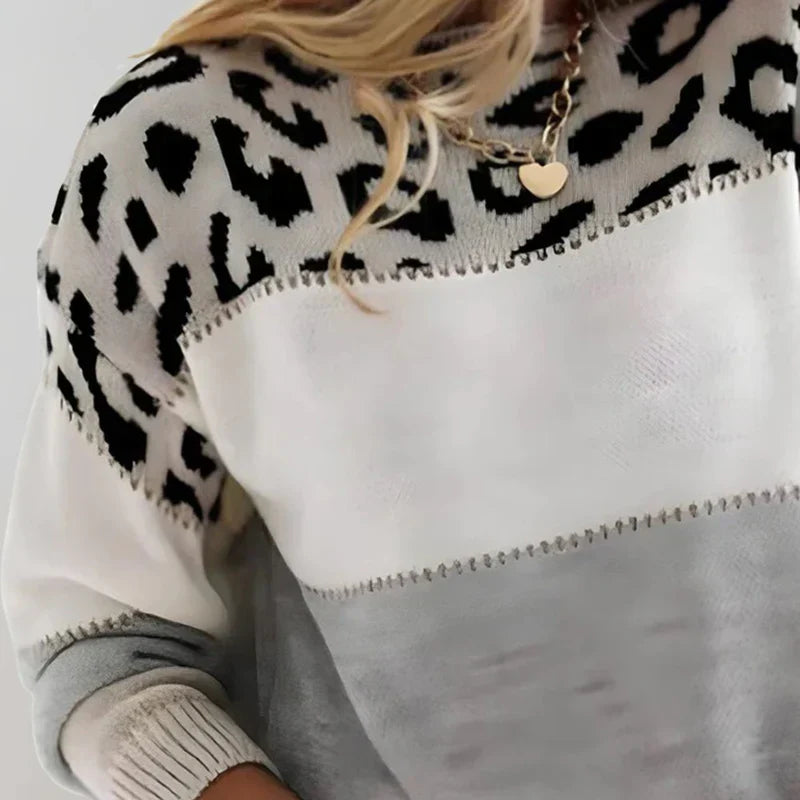 Blusa Tricot Savana Animal Print Elegante