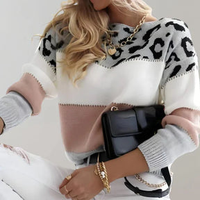 Blusa Tricot Savana Animal Print Elegante