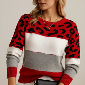 Blusa Tricot Savana Animal Print Elegante