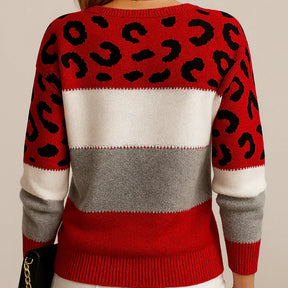 Blusa Tricot Savana Animal Print Elegante