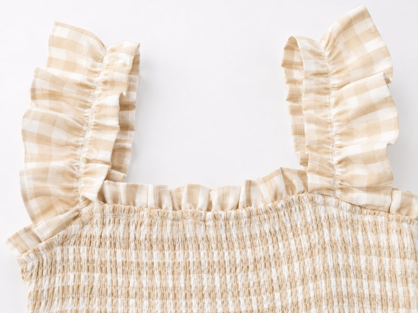 Vestido Layla Midi Xadrez com Alças de Babados