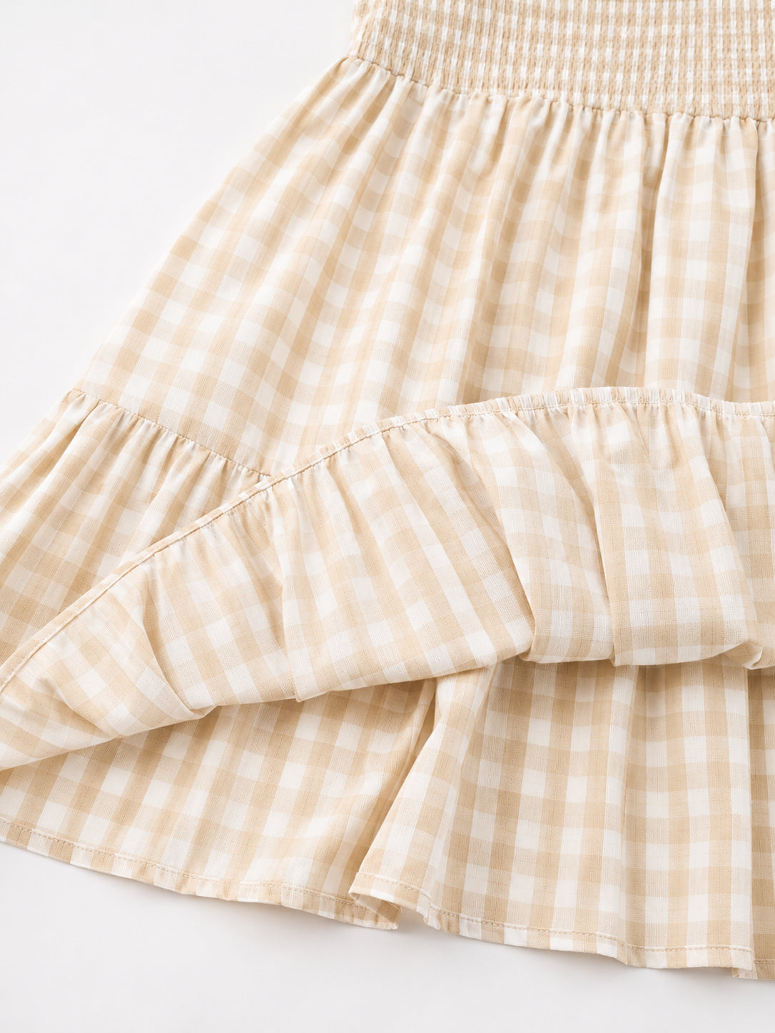 Vestido Layla Midi Xadrez com Alças de Babados