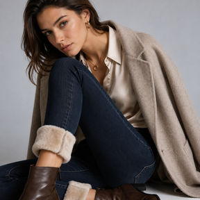 Calça Jeans Hannah Forrada e Aconchegante