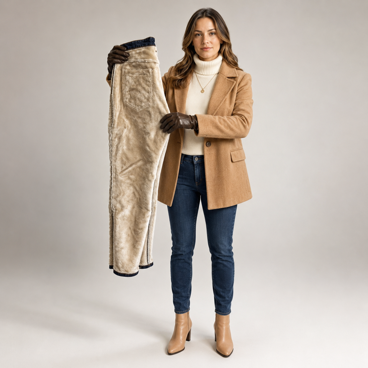 Calça Jeans Hannah Forrada e Aconchegante