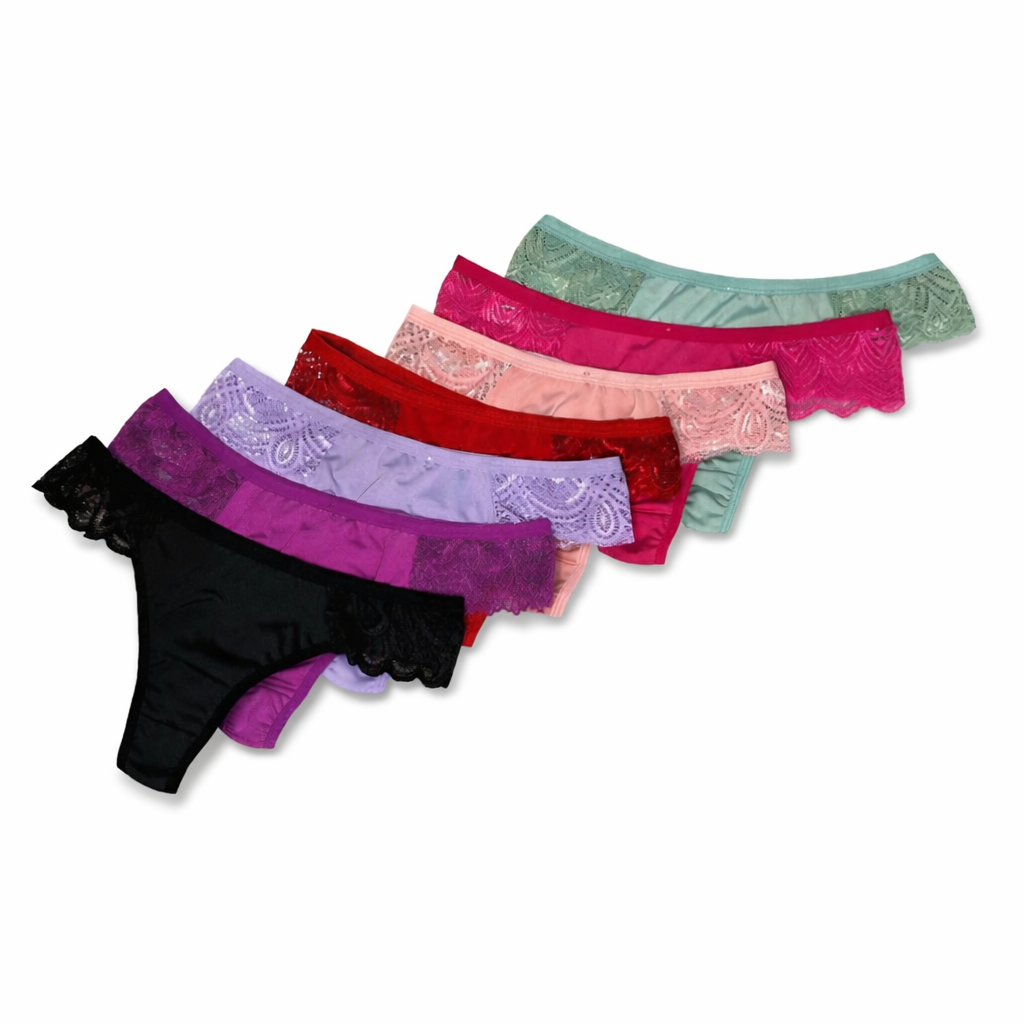 5 Calcinhas Com Renda de Cores Sortidas
