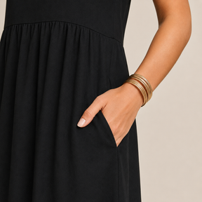Vestido Alice  Midi e Manga Curta