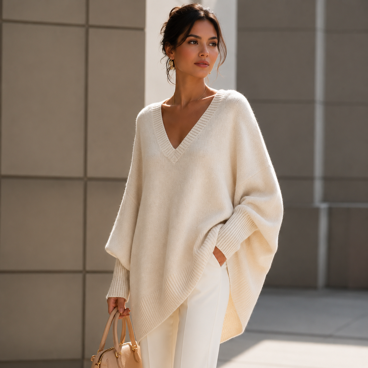Poncho Tricot Celeste Elegância e Conforto