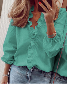 Blusa Antonella com Babados Manga Longa