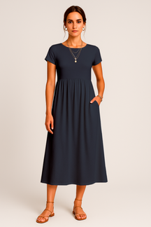 Vestido Alice  Midi e Manga Curta Black Friday