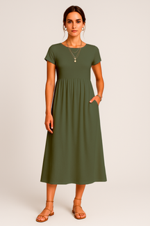 Vestido Alice  Midi e Manga Curta Black Friday