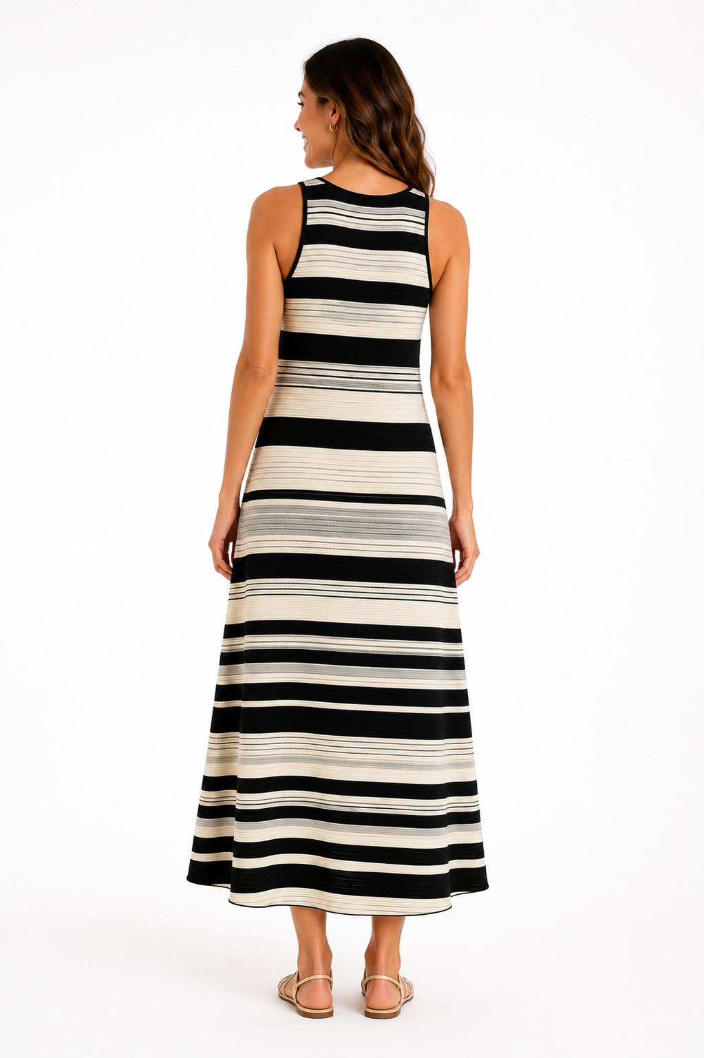 Vestido Marina Listrado Leve e Sofisticado