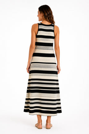 Vestido Marina Listrado Leve e Sofisticado
